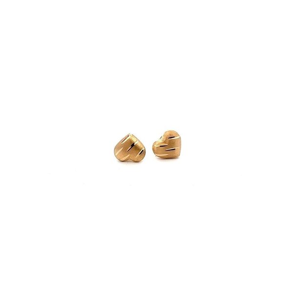18K Gold Earrings Stud Heart  2.72 grams - Picture 2 of 8